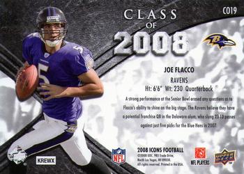 2008 Upper Deck Icons - Class of 2008 Blue #CO19 Joe Flacco Back