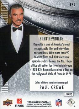 2008 Upper Deck Icons - Immortal Movie Icons Lettermen #BR5-1 Burt Reynolds - P Back