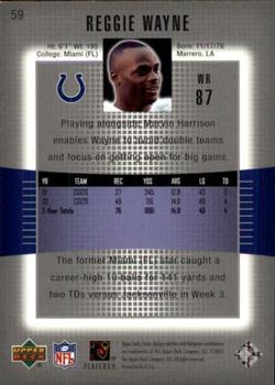 2003 Upper Deck Finite #59 Reggie Wayne Back