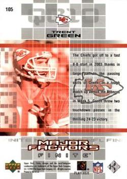 2003 Upper Deck Finite #105 Trent Green Back