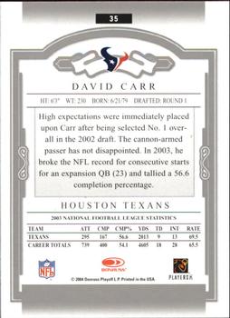 2004 Donruss Classics #35 David Carr Back