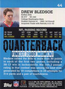 2004 Finest #44 Drew Bledsoe Back