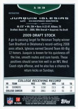 2009 Bowman Chrome - Refractors #133 Juaquin Iglesias Back