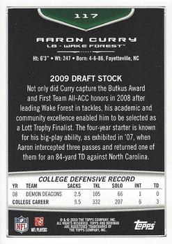 2009 Bowman Draft Picks - Red #117 Aaron Curry Back