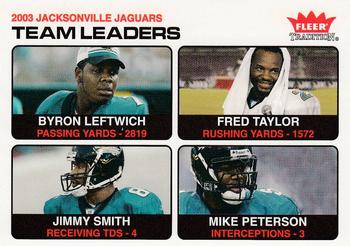 2004 Fleer Tradition #6 Byron Leftwich / Fred Taylor / Jimmy Smith / Mike Peterson Front