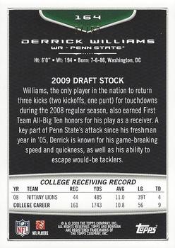 2009 Bowman Draft Picks - Silver #164 Derrick Williams Back