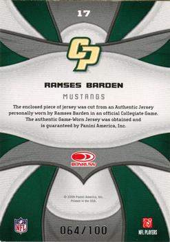 2009 Donruss Certified - Fabric of the Game College #17 Ramses Barden Back