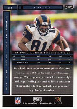 2004 Playoff Honors #89 Torry Holt Back