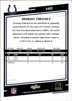 2004 Score #140 Dwight Freeney Back