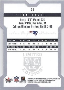2004 SkyBox LE #26 Tom Brady Back