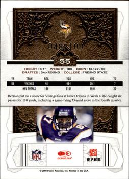 2009 Donruss Classics - Timeless Tributes Silver #55 Bernard Berrian Back