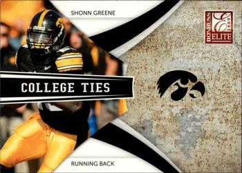 2009 Donruss Elite - College Ties Black #25 Shonn Greene Front