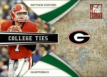 2009 Donruss Elite - College Ties Green #17 Matthew Stafford Front