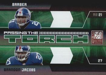 2009 Donruss Elite - Passing the Torch Green #14 Tiki Barber / Brandon Jacobs Front