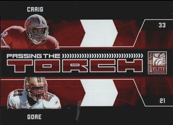 2009 Donruss Elite - Passing the Torch Red #12 Roger Craig / Frank Gore Front
