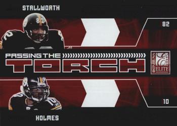 2009 Donruss Elite - Passing the Torch Red #13 John Stallworth / Santonio Holmes Front