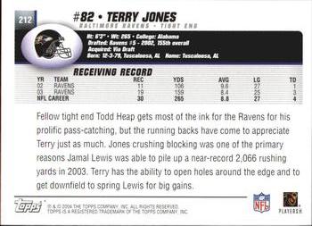 2004 Topps #212 Terry Jones Back