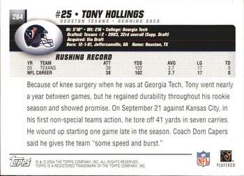 2004 Topps #284 Tony Hollings Back