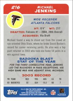 2004 Bazooka #216 Michael Jenkins Back