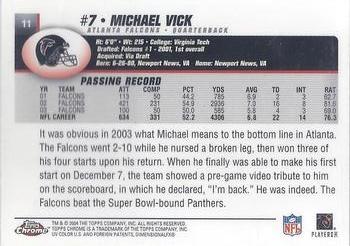 2004 Topps Chrome #11 Michael Vick Back