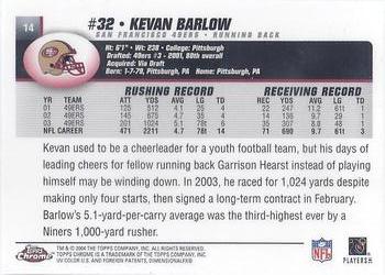 2004 Topps Chrome #14 Kevan Barlow Back