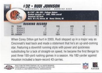 2004 Topps Chrome #89 Rudi Johnson Back