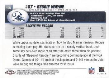 2004 Topps Chrome #126 Reggie Wayne Back