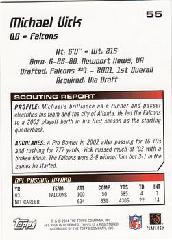 2004 Topps Draft Picks & Prospects #55 Michael Vick Back