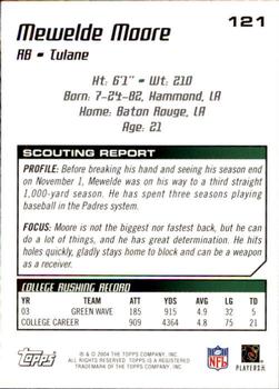 2004 Topps Draft Picks & Prospects #121 Mewelde Moore Back