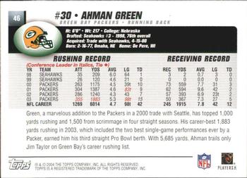 2004 Topps Signature #46 Ahman Green Back