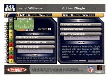 2004 Topps Total #245 Jamal Williams / Adrian Dingle Back