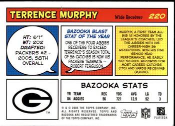 2005 Bazooka #220 Terrence Murphy Back