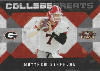 2009 Donruss Threads - College Greats #16 Matthew Stafford Front