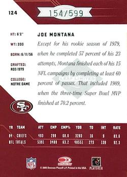 2005 Leaf Limited #124 Joe Montana Back