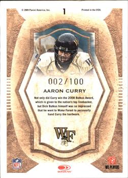 2009 Donruss Threads - College Gridiron Kings Framed Red #1 Aaron Curry Back