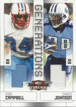 2009 Donruss Threads - Generations #3 Earl Campbell / Chris Johnson Front