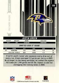 2005 Leaf Rookies & Stars #166 Justin Green Back