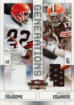 2009 Donruss Threads - Generations Materials #1 Ozzie Newsome / Braylon Edwards Front