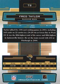 2005 Playoff Absolute Memorabilia #72 Fred Taylor Back