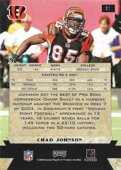 2005 Playoff Honors #21 Chad Johnson Back