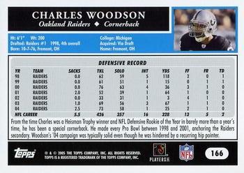 2005 Topps #166 Charles Woodson Back