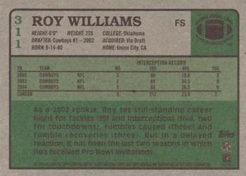 2005 Topps Heritage #311 Roy Williams Back