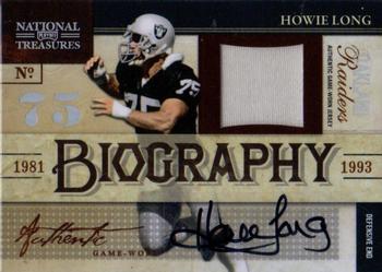 2009 Playoff National Treasures - Biography Materials Signature #10 Howie Long Front