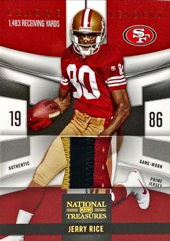 2009 Playoff National Treasures - League Leaders Materials Prime #3 Jerry Rice Front