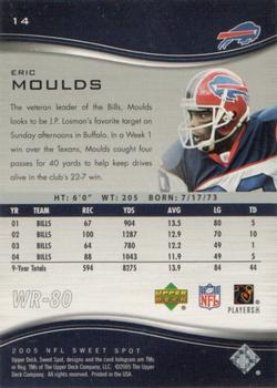 2005 Upper Deck Sweet Spot #14 Eric Moulds Back