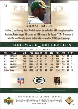 2005 Upper Deck Ultimate Collection #34 Ahman Green Back
