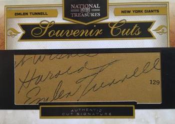 2009 Playoff National Treasures - Souvenir Cuts #50 Emlen Tunnell Front