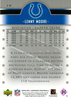 2005 Upper Deck Legends #19 Lenny Moore Back