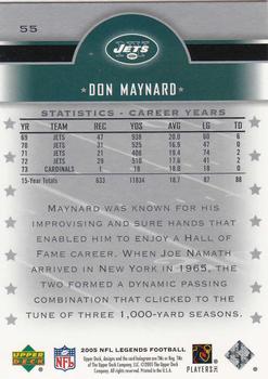 2005 Upper Deck Legends #55 Don Maynard Back