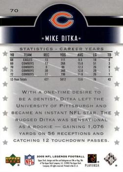 2005 Upper Deck Legends #70 Mike Ditka Back